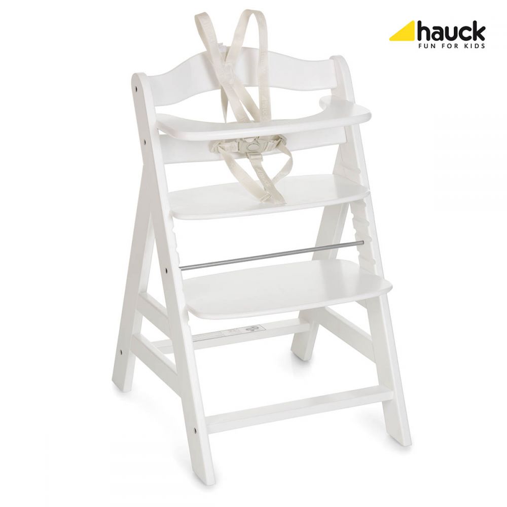 Hauck Alpha+ Wooden High Chair with Tray, Grey