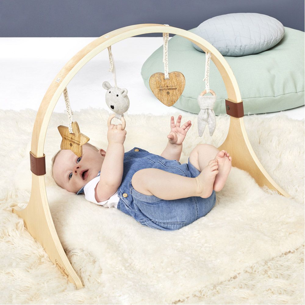 The Little Green Sheep Curved Wooden Baby Play Gym Charms Set Bear Love Babylicious Hoylake Babylicious Hoylake