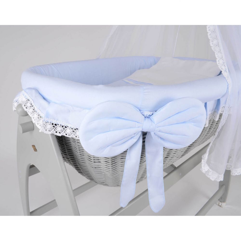 MJ Mark Miranda Quattro Wicker Crib Blue