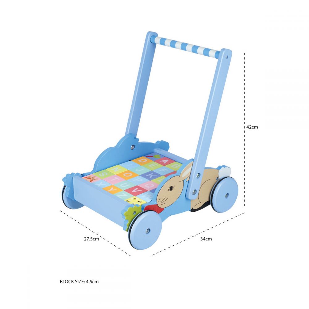 Wooden push cart with blocks deals