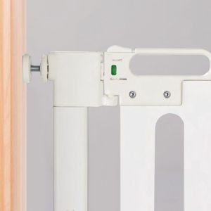 Fred Pressure Fit Wooden Stairgate White Wood Panel Pure White Fittings